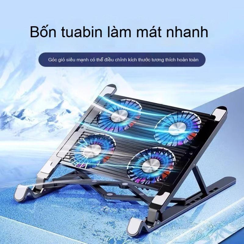 Kệ Laptop MacBook Tản Nhiệt Được Thiết Kế Thông Minh, Có Quạt USB LED Chạy Êm, Giúp Bảo Vệ Laptop Và Tạo Không Gian Làm Việc Thoải Mái