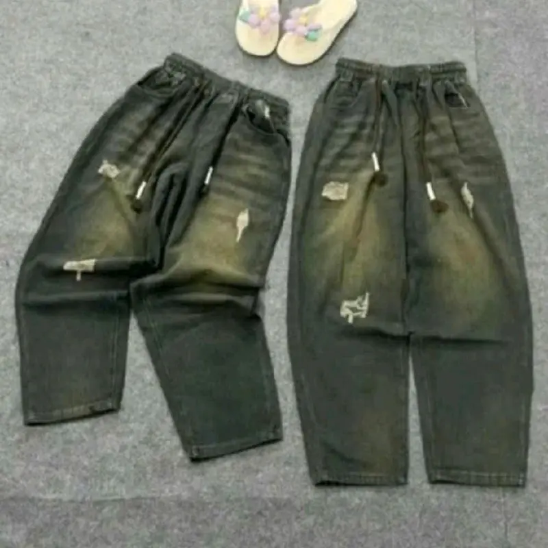Quần bò Jeans dáng bagy,phom thụng cạm cao che khuyết điểm, chất bò thổ mềm thoải mái năng động women pants 5
