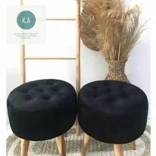 sofa stool kursi stool sofa bulat model kancing sofa minimalis Furniture Kayu