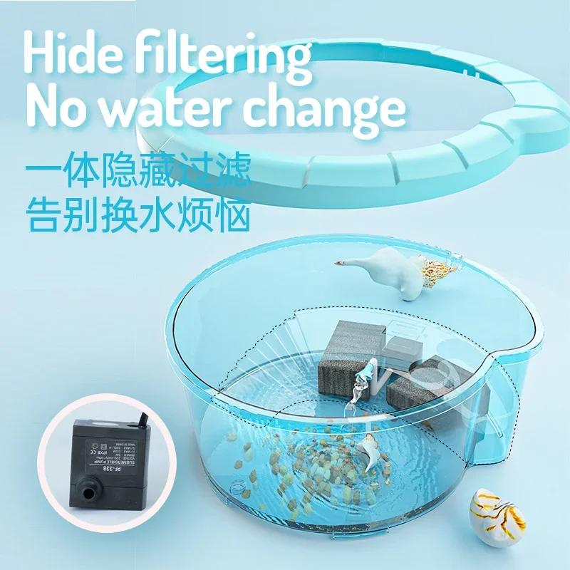 with Cover Anti-Escape Platform Climbing Mini Tortoise Brazilian Tank Filter Water Pump Integrated Turtle Breeding Box 2