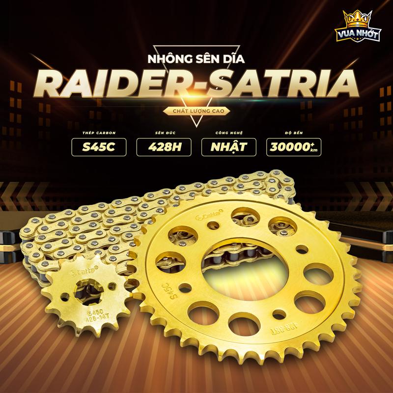  Nhông Sên Dĩa Raider Satria NSD Xe Raider Satria - Sên 10 Li Vàng Thép Cacbon Phụ Tùng Xe Máy Hiệu CATTA 