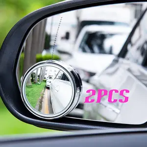 Cermin Sisi Kecil Mobil Dengan cangkir hisap / Cermin Bantu Titik Buta Bisa Disesuaikan 360 Derajat Blind Spot Mirror Car