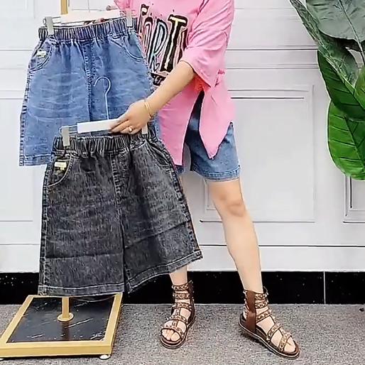  Quần short jean nữ quần đùi bò nữ chất jean mềm - cạp thun co dãn thoải mái - fullsize 45 đến 62kg 