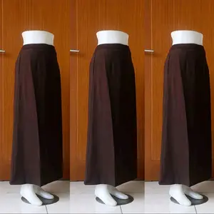 Rok Kerja Pembian Pramuka Coklat Tua model A-line /Rok kerja panjang muslimah/Rok Formal casual Wanita Coklat tua
