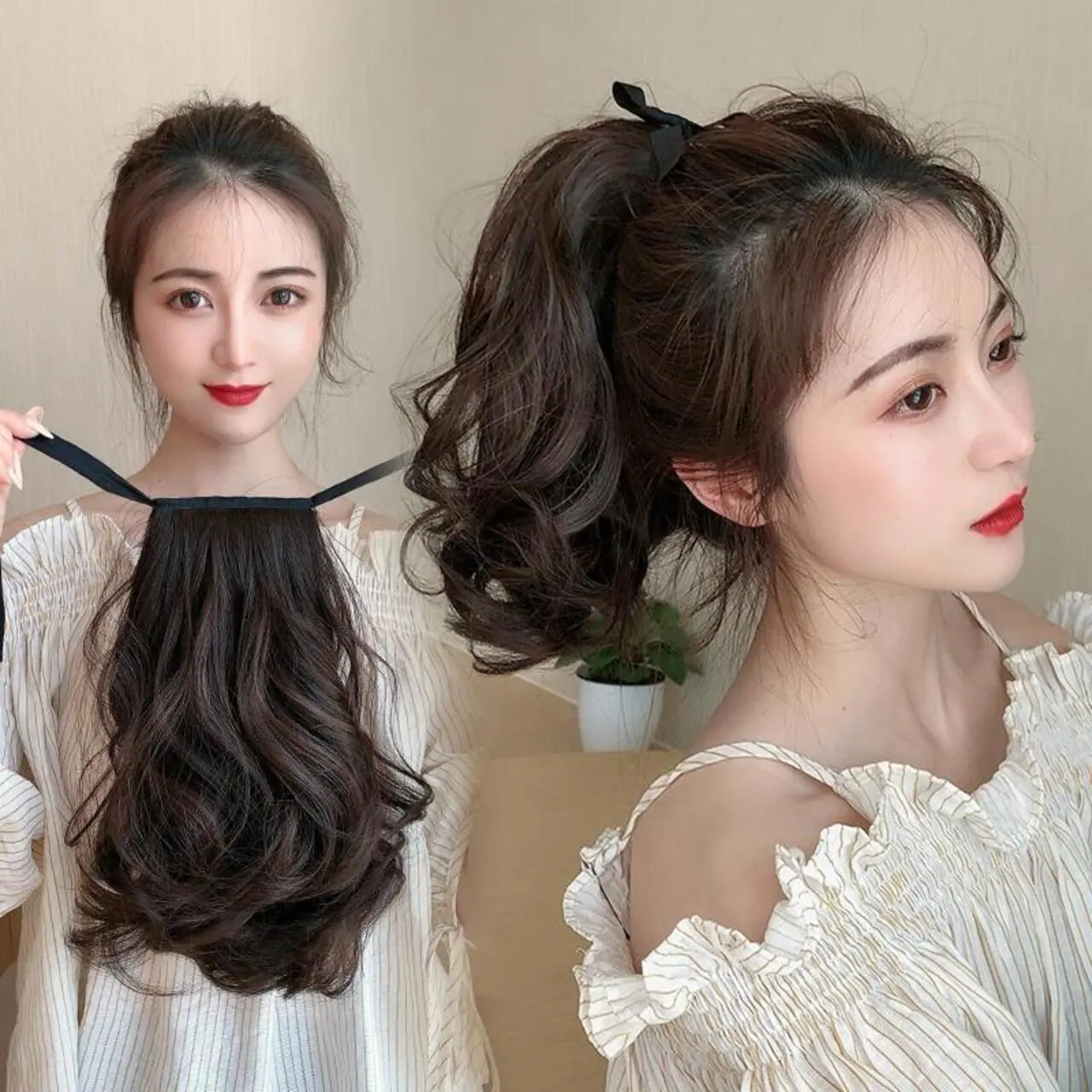 Model Rambut Ponytail HAIR CLIP RAMBUT PALSU WANITA PONI PONY TAIL PONITAIL KOREA CURLY 19 ...