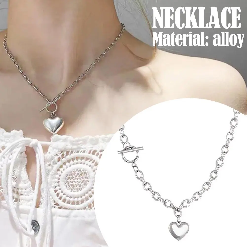Fashion Women's Heart Shaped Pendant Necklace Hip Hop Style Necklace N3O9