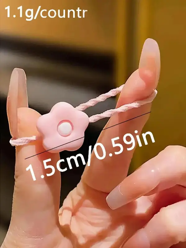 Cute Colorful Flower Fruit Design Hair Ties, 2024 New Style Colorful Hair Ties for Girls, Fashion Pink Hair Accessories for Party, Daily Clothing Decor, Hairstyles Ideas for Girls 1