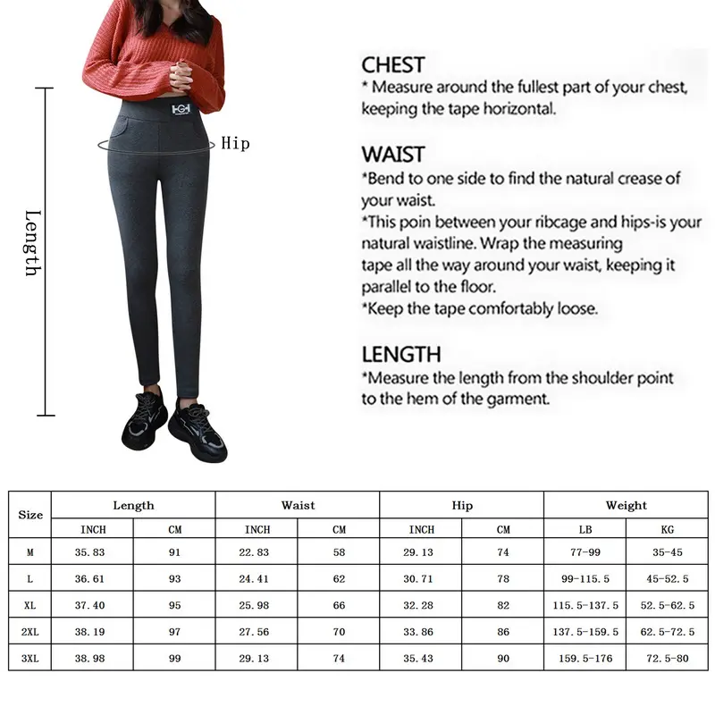 Quần Legging Nữ Mùa Đông, Nhung, Quần Bó Ấm Áp, Cạp Cao, Màu Trơn Thoải Mái, Thích Hợp Cho Phụ Nữ 8