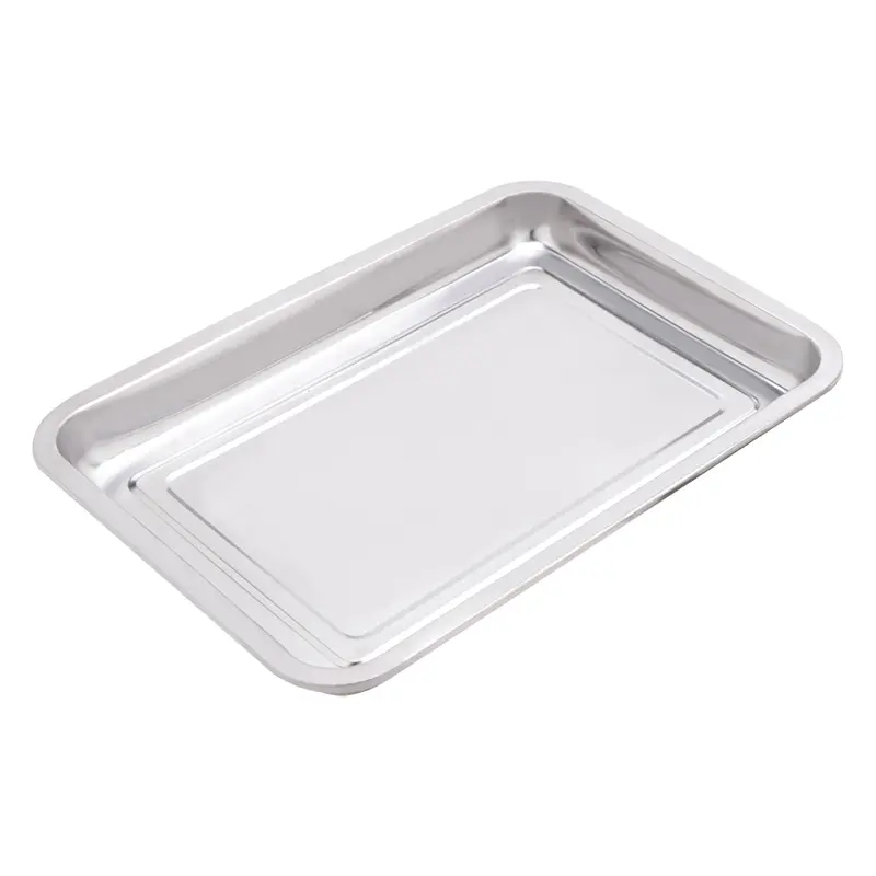 Khay trà inox sáng đẹp, gồm một khay lọc và 1 khay đế 2
