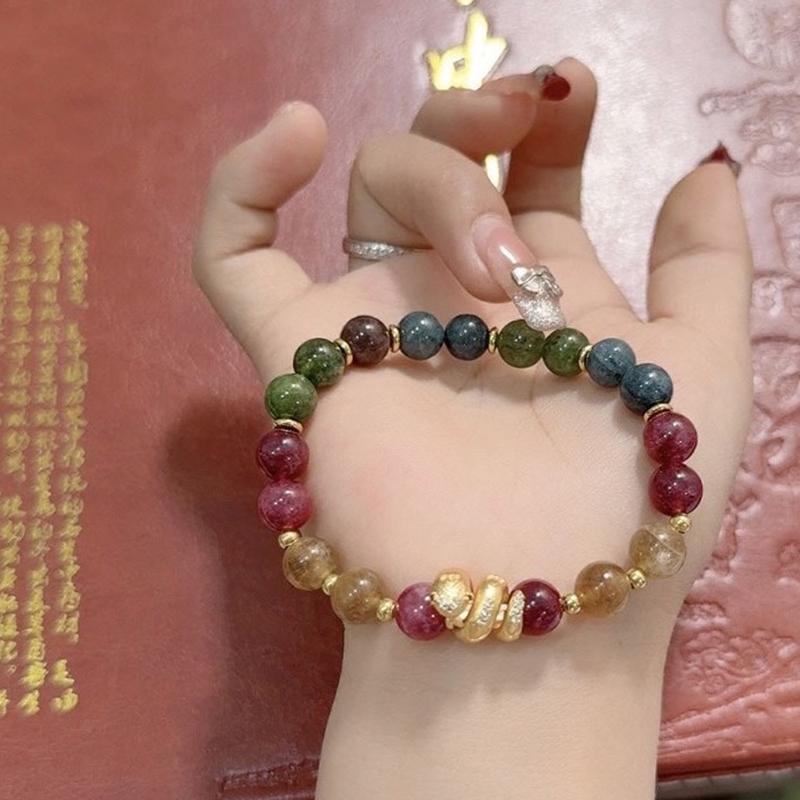 Fashion Natural Color Tourmaline  Bracelets Women's Light Luxury  Snake Beaded Bracelet Birthday Party  Gift 2