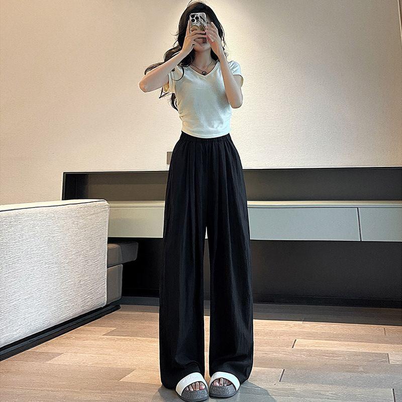 [COMBO 2 QUẦN ĐŨI NHĂN] Quần Ống Rộng Nữ Vải Đũi Dáng Suông Unisex Cạp Cao 4 Màu Ong Women Pants