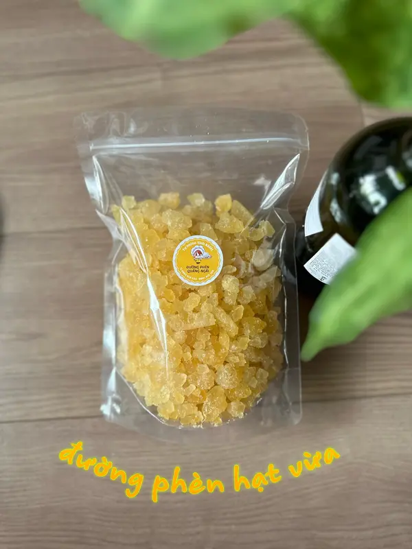 Combo 2kg đường phèn vàng Quảng Ngãi hạt mịn/ hạt vừa / hạt to làm từ mật mía nguyên chất nhà làm 3