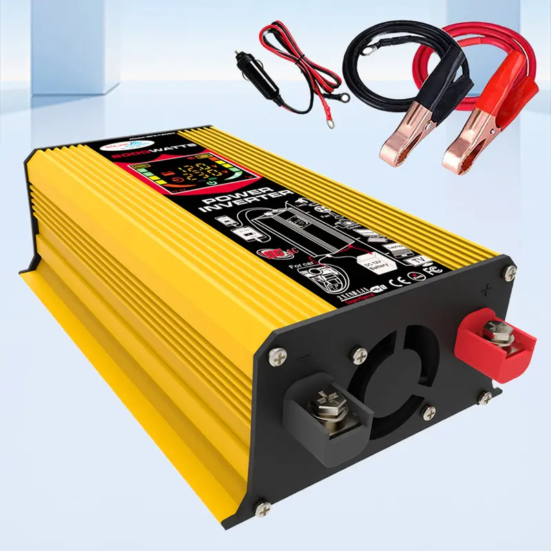 Biến tần ô tô, 6000W, DC 12V sang AC 110V 220V, Biến tần nguồn thông minh, với màn hình LCD 0