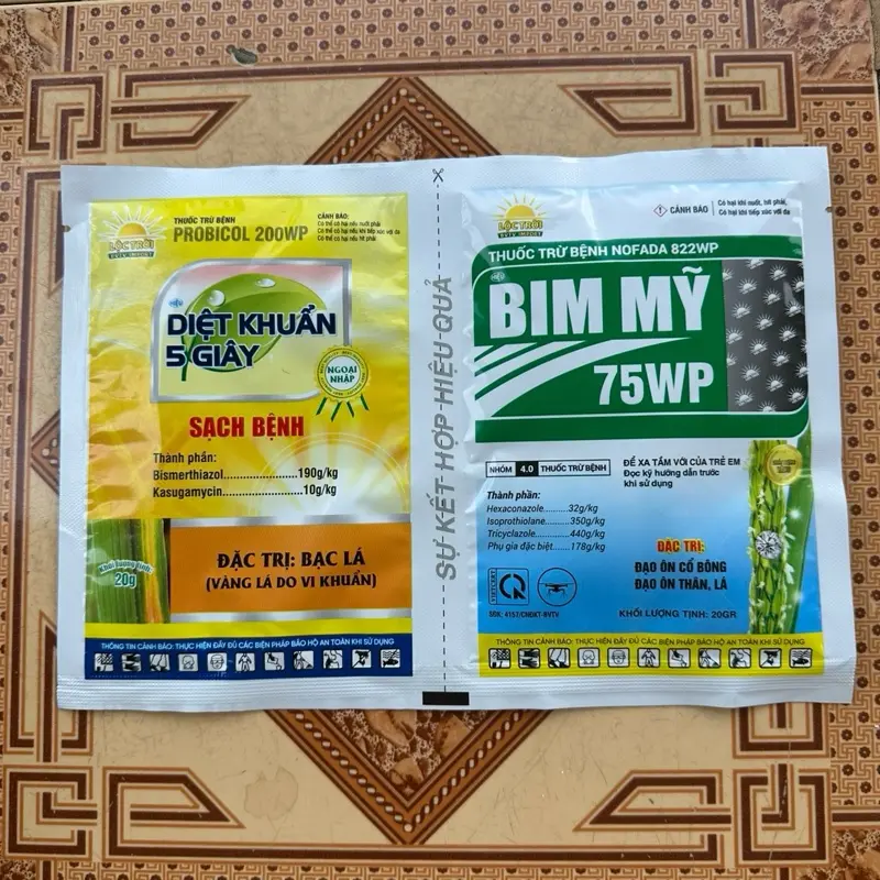 Combo 5 Cặp Gói BIM Mỹ Diệt Khuẩn 5 Giây 20gr Đạo Ôn Cổ Bông, Thân, Lá, Vi Khuẩn Bạc Lá Vàng Lá 5
