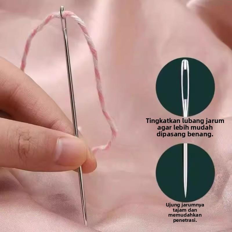 Set 34-potong jarum baja pemotong jahitan jarum mata besar pemotong jahitan jarum alat jahit