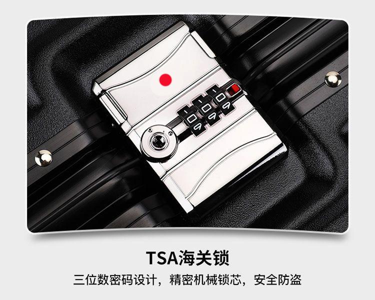 Product Introduction of Aluminum Frame Luggage Durable Trolley Case Universal Wheel Suitcase Large Capacity Word Suitcase luggage  bag 8