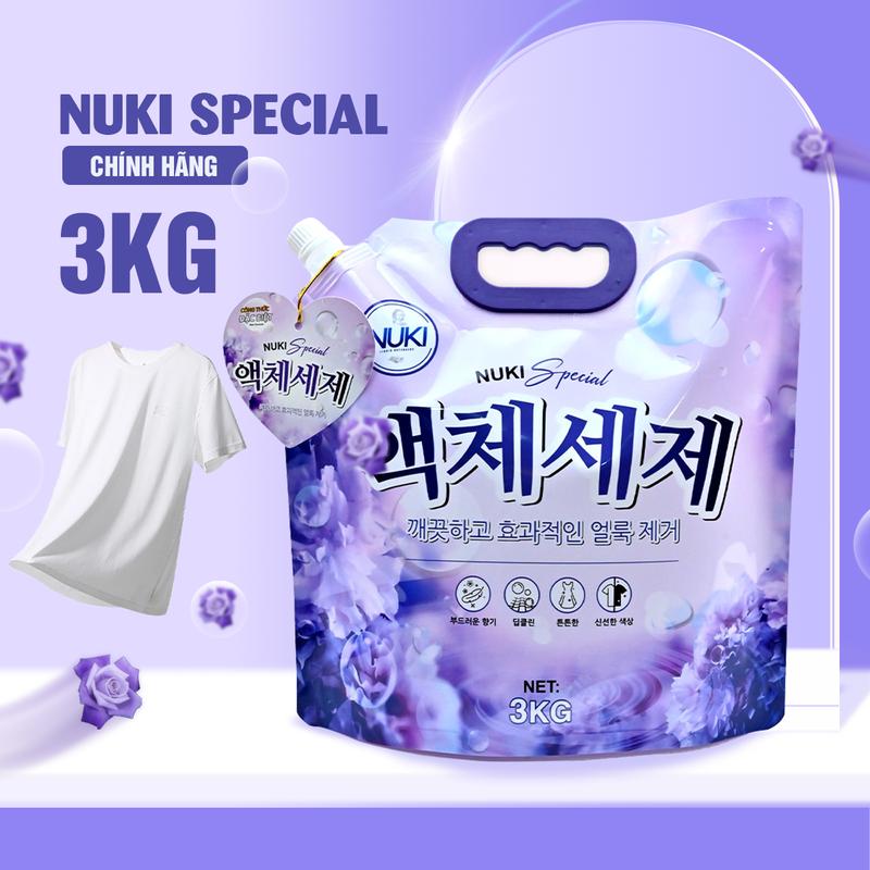NUKI Special 2 Túi Nước Giặt Xả 3kg Hương Nắng Mai Dịu Nhẹ - Giúp Mềm Da, Không Kích Ứng