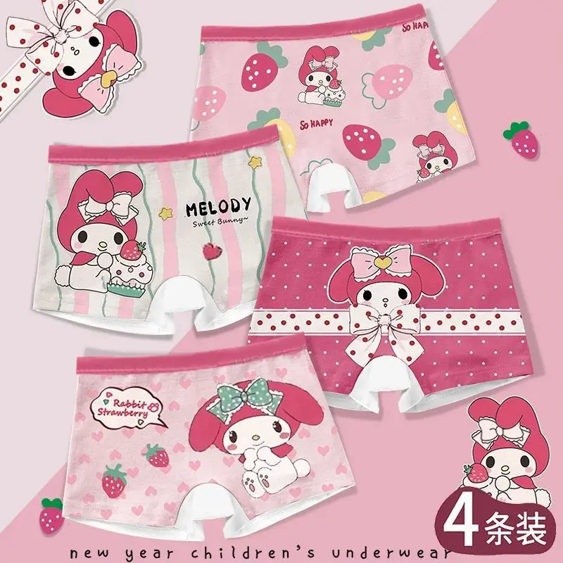 Girls' Underwear Four-Corner Cute Comfortable Children's Boxer Briefs Baby Little Girls 4-Pack Set