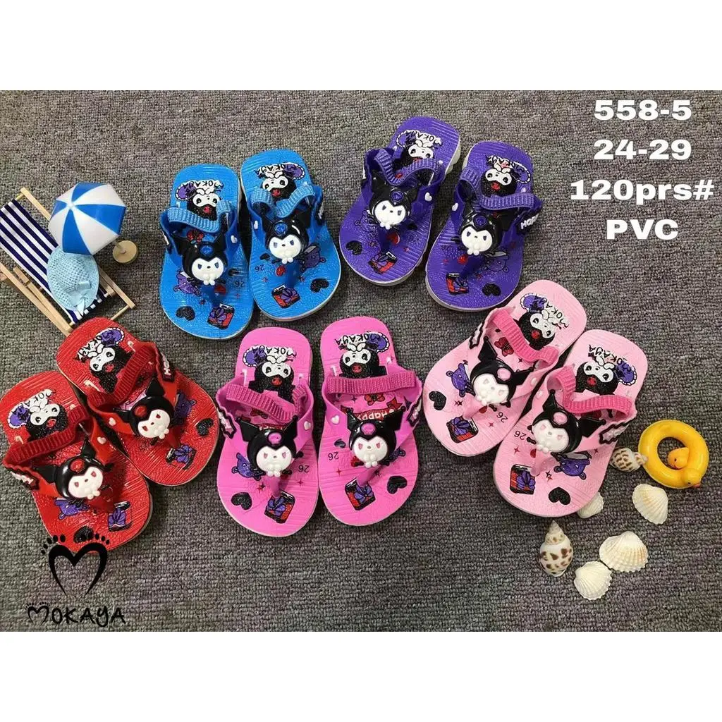 (558-5) Sandal Jepit Let Jelly Anak Cewek Bunyi Cit Cit Motif Kur*m* Mokaya Super Lucu Empuk Trendy Import Mokaya / Size 24-29 Kaki Fashion