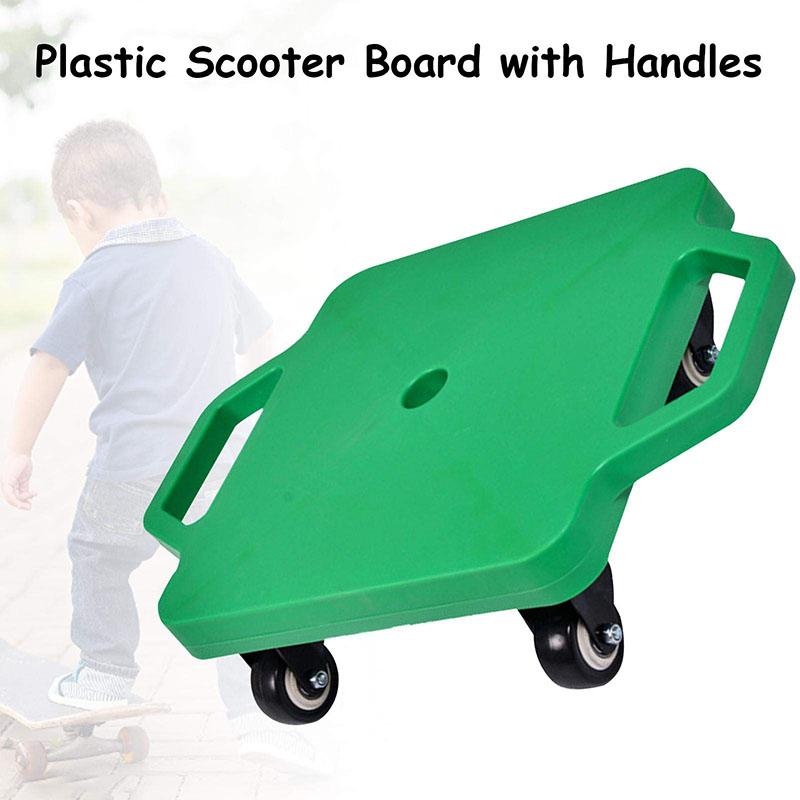 Product Introduction of Plastic Scooter With Handle, Four Wheel Scooter With Swivel Casters Plastic Scooter Kids Scooter Indoor And Outdoor Kids Kinesiology Balance Trainer 32