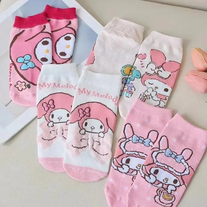 Kawaii Sanrio Melody Sock Cute Cartoon My Melody Girls Invisible Student Christmas Socks Gifts for Friends