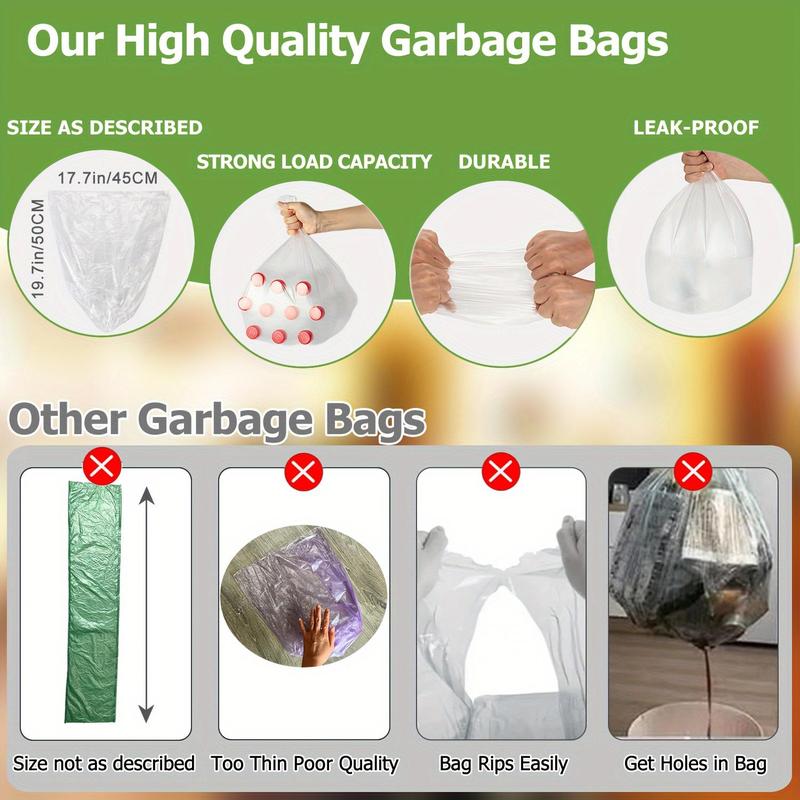 4 Gallon Trash Bag Strong, Leakage-free, Small Garbage Bags Unscented Thick for Home Bathroom, Office, Kitchen Small Trash Can, 15l, 100 Bags 3
