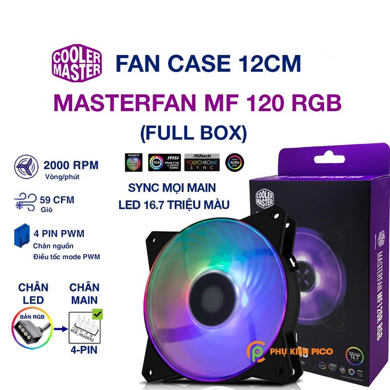 Product Introduction of Quạt Fan Case 12cm Cooler Master gió mạnh quạt êm - CoolerMaster SickleFlow Halo Masterfan Fan led RGB 120mm 140mm 14cm 27