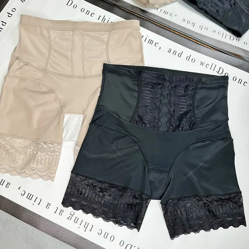 Thin Lace High Waisted and Hip Lifting Body Pants, Pure Cotton Crotch Safety Pants 078828