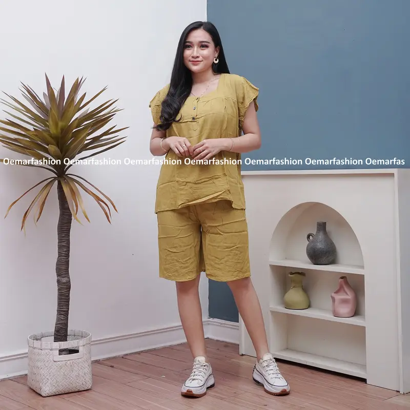 Paket Bundling 100 Rb dapat 3 Pcs Setelan Celana Pendek Busui Bahan Rayon Wanita Baju 2