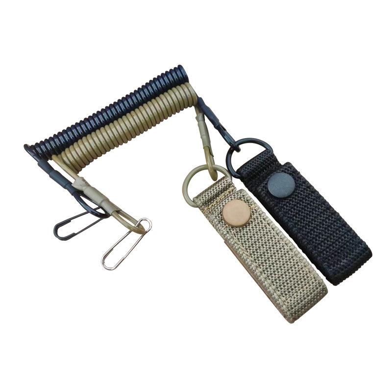 Product Introduction of Tactical Retractable Spring Elastic Rope Buckle Anti-lost Strap Keychain Portable Fishing Lanyard Outdoor Camping Tool Equipment 11