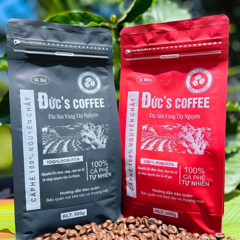 Combo 2 gói Cà phê nguyên chất 100% Robusta Chuyện của Đức ( Tổng 1kg, mỗi gói 500g