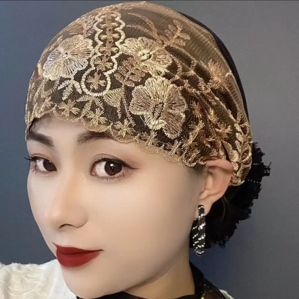 Mũ Nồi Thêu Hoa, Hàng Mới Về, Che Co Giãn, Khăn Trùm Đầu Tóc Trắng, Che Phủ Toàn Bộ, Thoáng Khí, Dành Cho Nữ, Mũ Đội Đầu