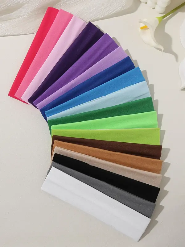 Solid Color Hair Band (18pcs), Sporty Elastic Hair Band for Ponytails, Ponytail Hair Accessories for Women & Girls, Minimalist Headwear Suitable for Sports Outdoors Yoga Thick Hair Hairstyles 0