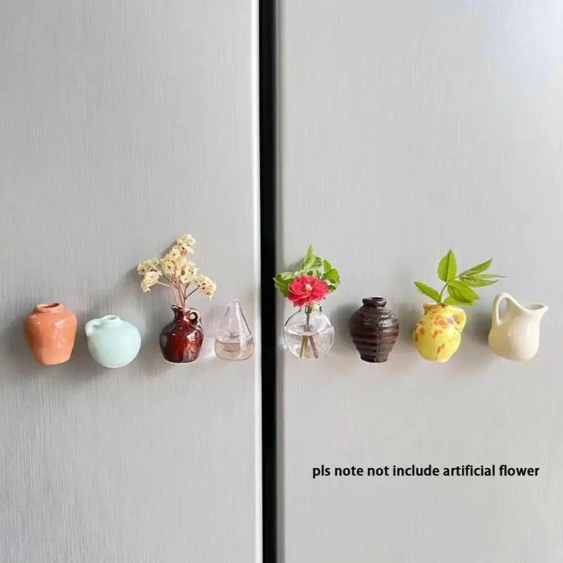 Mini Ceramic Vase Design Fridge Magnet, Creative Mini Ceramic Vase Design Fridge Magnet, Diy Fridge Magnet for Home Decor, Ceramic Vase Magnets, Higher End Fridge Magnets, Flower Magnets, Decoration 4