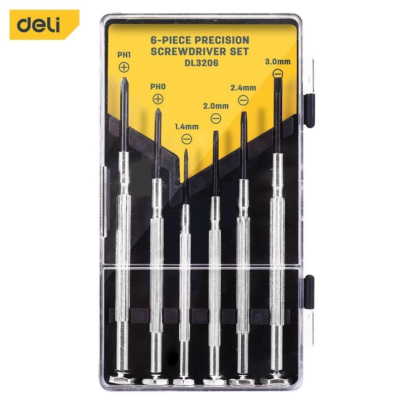 BỘ TUA VÍT ĐA NĂNG SỬA ĐỒNG HỒ, LAPTOP 6 CHIẾC DELI EDL3206. THIẾT KẾ NHỎ, GỌN, TIỆN ÍCH 1