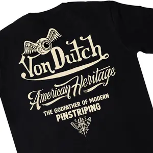 【HOT】 Von Dutch Tshirt Q05 Black T-shirt pria dan wanita