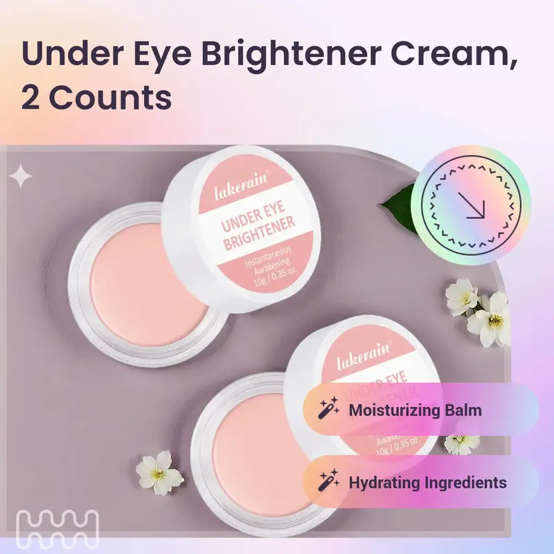 Under Eye Brightener, 2 Counts Moisturizing Eye Cream, Eye Care Product for Women & Men, Daily Hydrating Skincare Product for Daily Use, Moisture, Makeup Concealer 1