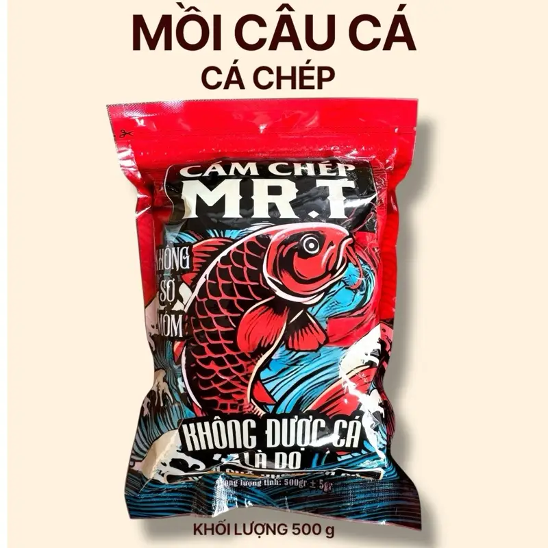 MR.T Cám Chép Mr.T -  Mồi câu cá chép -  - Mồi câu cá chép hiệu quả 500g - Protein 20-30% - Hương sữa ngọt - Tiện lợi với bông tuyết - Cho câu tự nhiên & sông