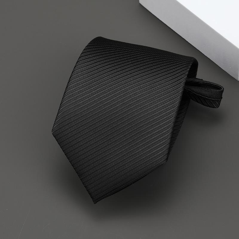Product Introduction of Business Zipper Tie Men's and Women's Formal Wear Black Bridegroom Wedding Korean Style Narrow Lazy People No Stripes 9