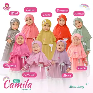 QONITA KIDS, CAMILA RAYYA (0-10 th) Seri 2 Set Hijab Baju Gamis Lebaran Anak Perempuan Couple kakak Adik