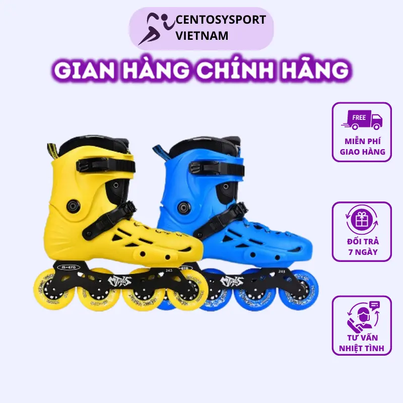 Giày Patin Người Lớn  M Cro MT Plus 2 Màu Vàng/ Xanh