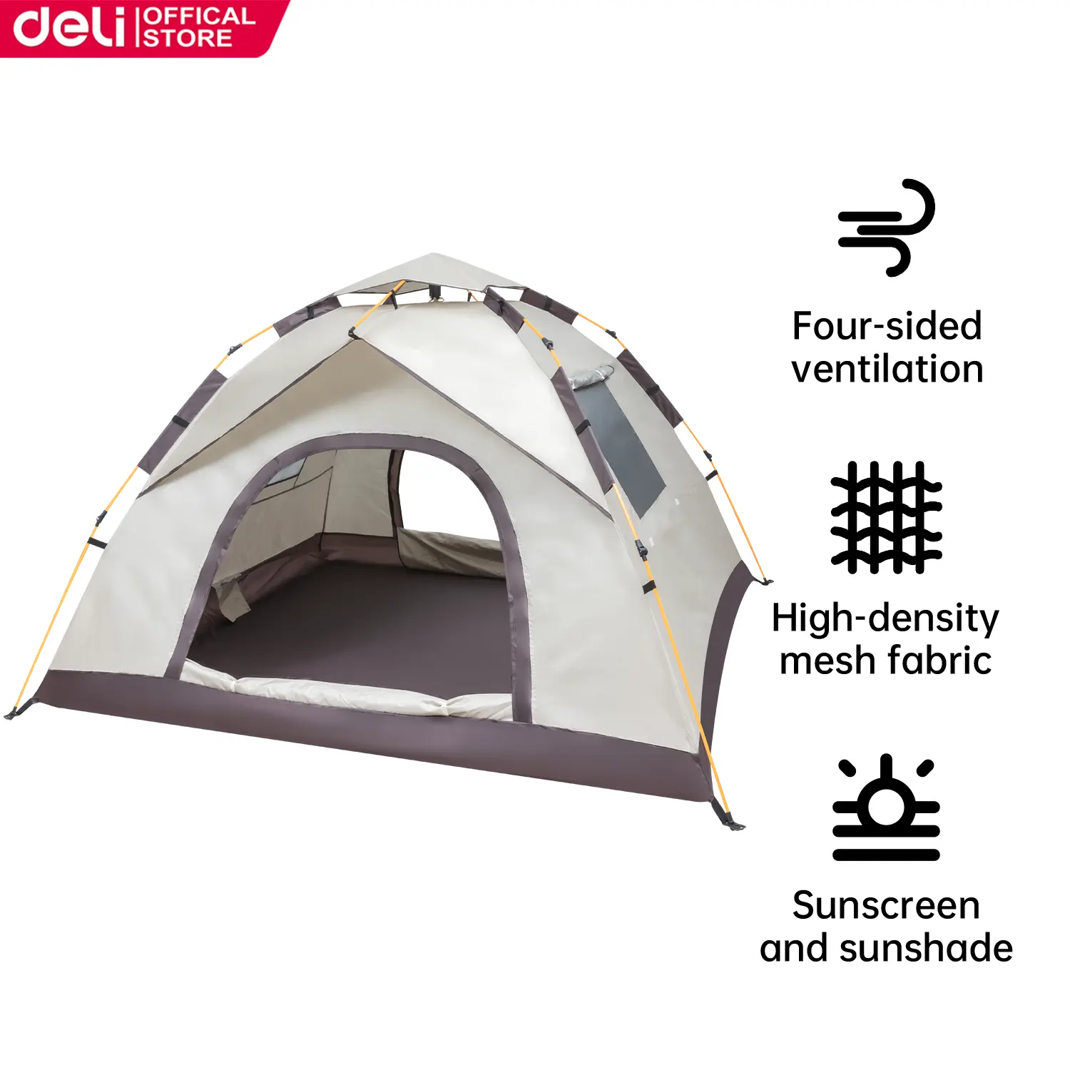Tent for camping water proof 3-4 Persons Outdoor Automatic tent Family tent 2 doors 2 windows sun protection Portable Fishing picnic tent large space ventilation panoramic camping tent