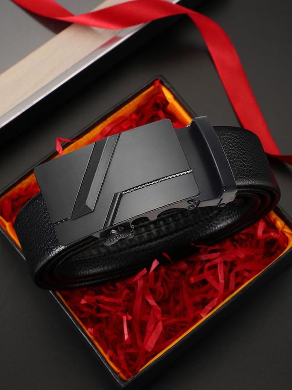 Men's Automatic Buckle Business Belt, Casual PU Leather Belt, Minimalist Belt For Young People, Without Box 4