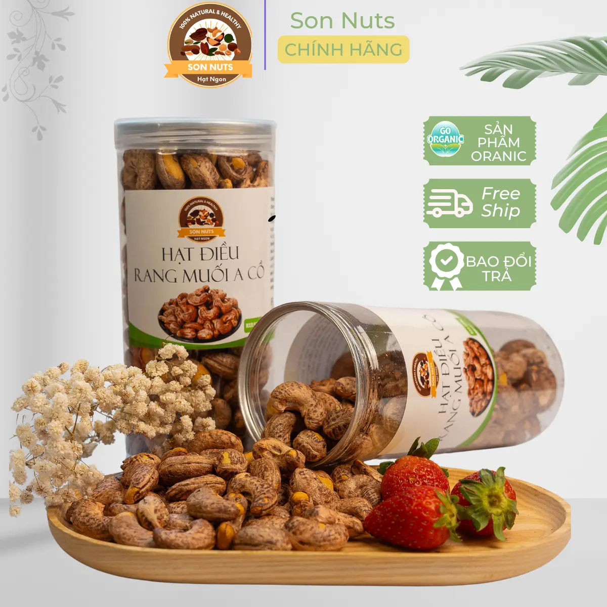 Combo 2 Hộp Hạt Điều Rang Muối A Cồ Size Đại 1kg Son Nuts - Hạt Điều Giòn Ngon Đậm Đà - Thực Phẩm Dinh Dưỡng Cao Cấp - Son Nuts - Snack, Ăn Vặt Food Ăn Vặt Snack Thức Ăn