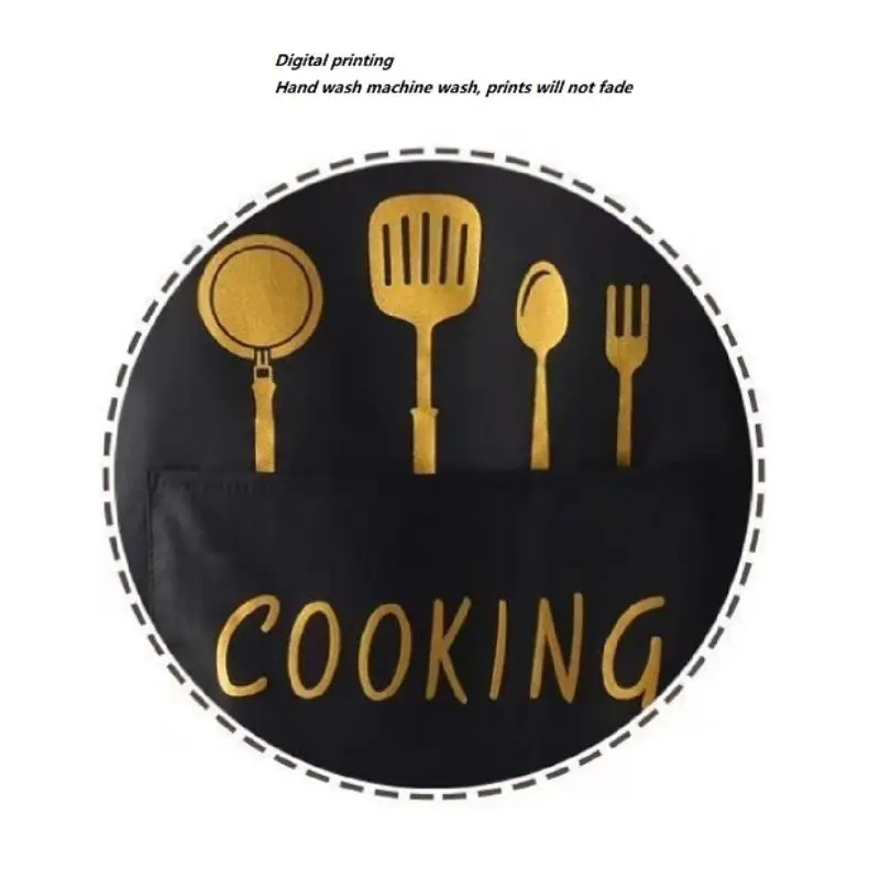 Kitchen Apron, 1 Count Waterproof & Oil-proof Cooking Apron, Utensil Pattern Kitchen Apron, Kitchen Supplies, Household Items 8