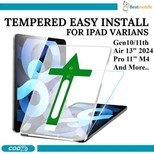 Tempered Glass Easy Install for iPad Gen 11 Inch 2024 Air 13" 2024 Pro 11 Inch M4 2024 AIr 4/5 10.9 Gen 7/8/9 Auto-Dust Removal Kit Screen Protector