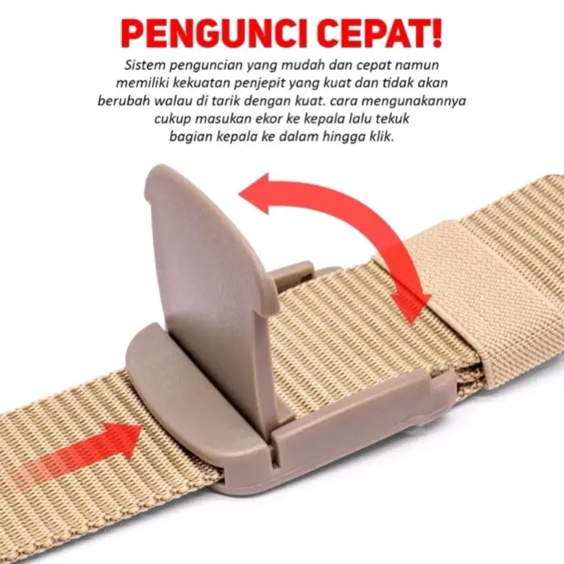 Sabuk Pria Dewasa Keren Bahan Kanvas Model Resleting Gesper Pengait 5