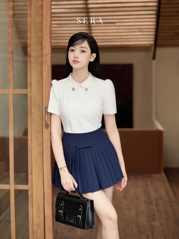 SERA - Áo trắng có cổ tay bồng YURI 0