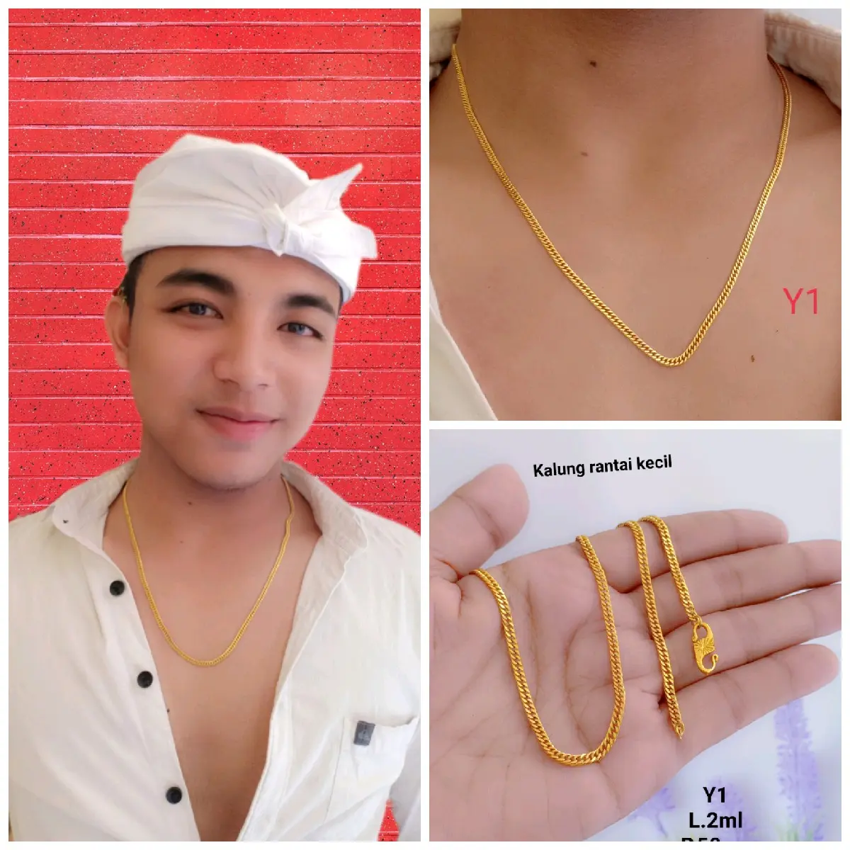 Kalung titanium Rantai 2ml cowok cewek bisa pakai