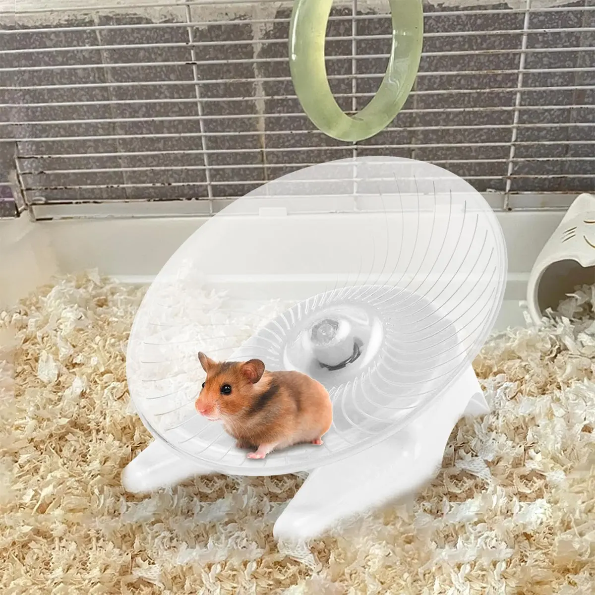 Hamster Running Wheels Anti-Slip Transparent Wheels For Hamsters Exercise Indoor Hamster Toys For Hamsters Bear